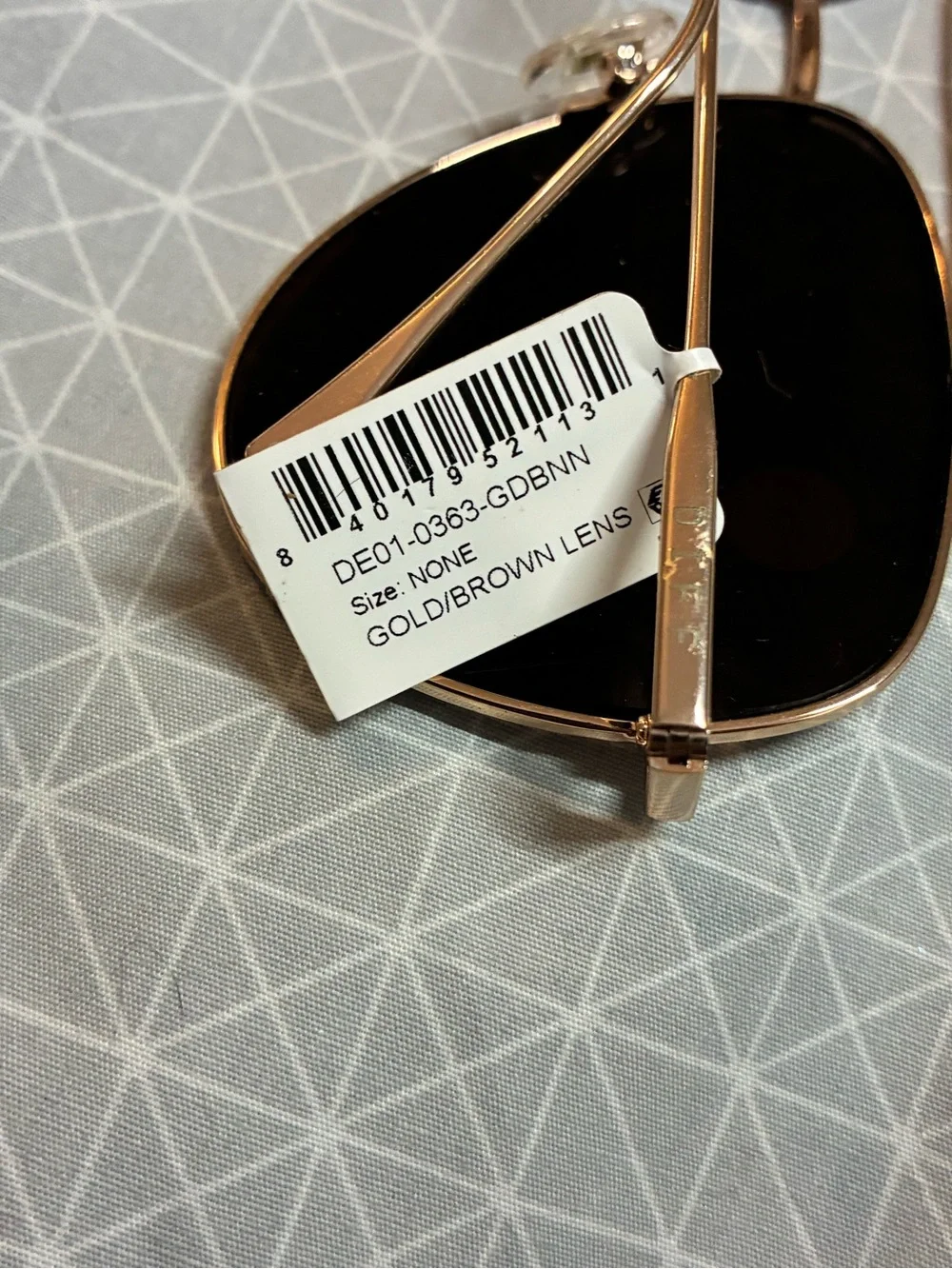 NWT Diff Scarlett Aviator Sunglasses Gold Frame/Brown Lens